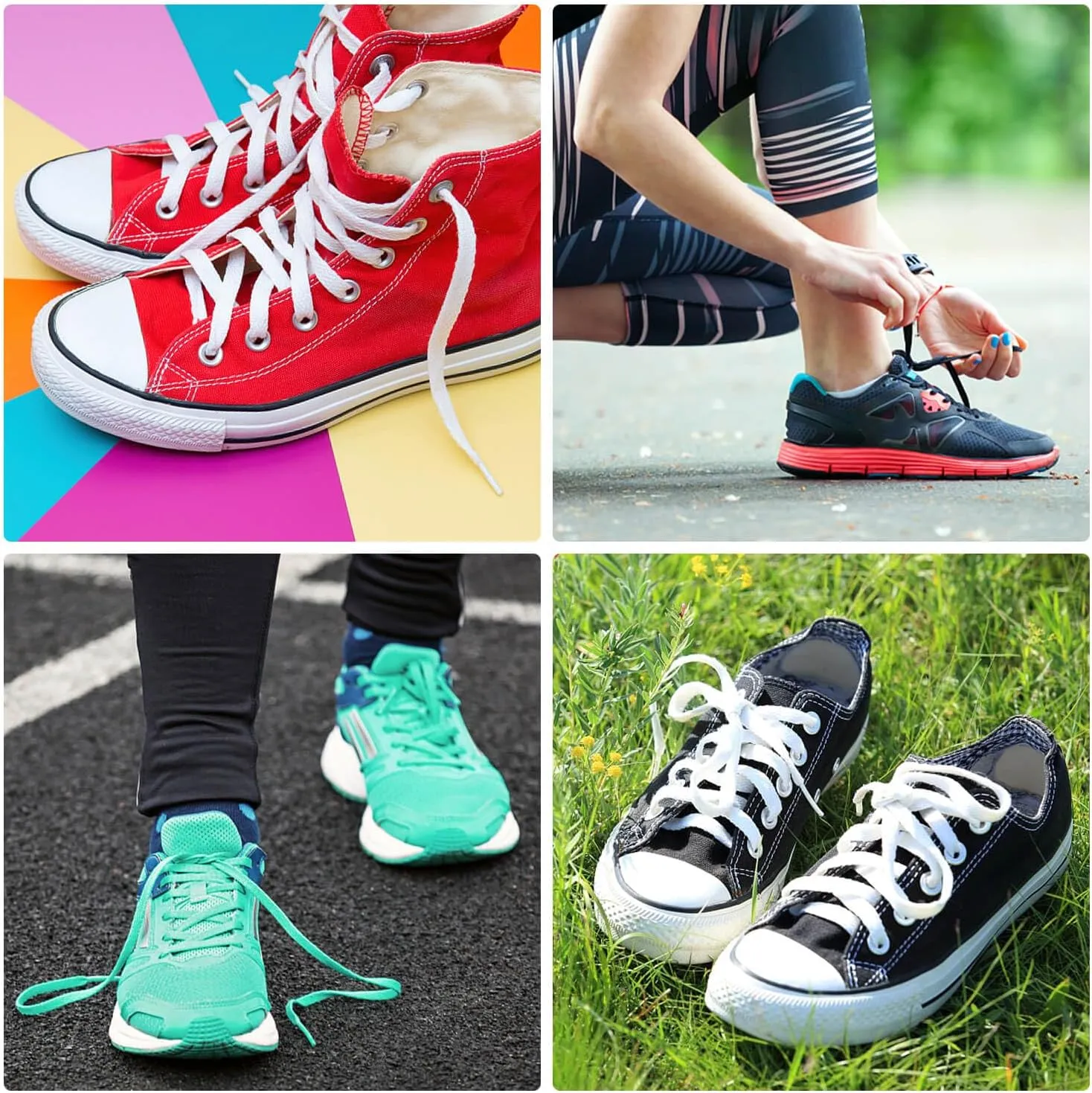 DELELE Flat Shoe Laces for Sneakers: 6/25 inch Narrow Athletic Shoelaces 2 Pair