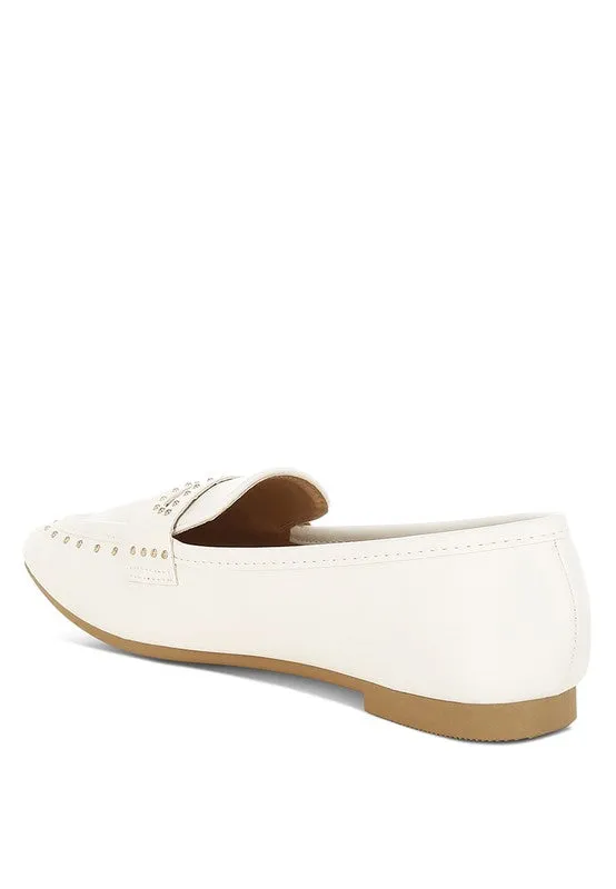 Dorlina Studded Faux Leather Loafers for Stylish Comfort