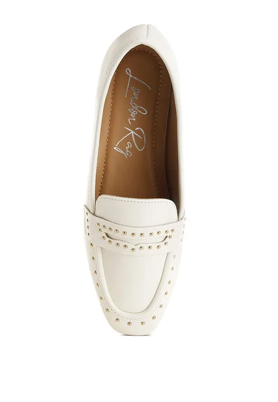 Dorlina Studded Faux Leather Loafers for Stylish Comfort