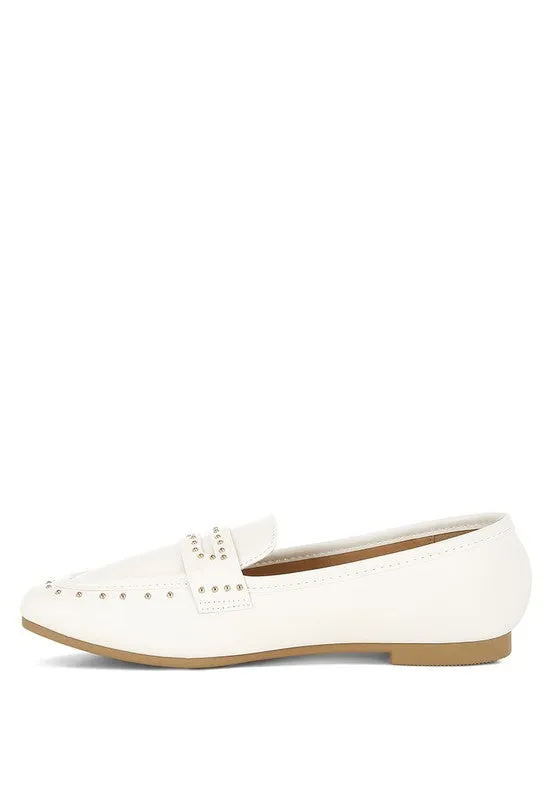 Dorlina Studded Faux Leather Loafers for Stylish Comfort