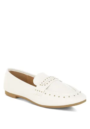 Dorlina Studded Faux Leather Loafers for Stylish Comfort