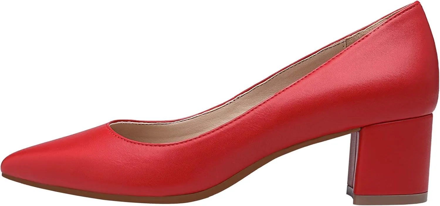 DREAM PAIRS Women??s Chunky Low Block Heels Closed Toe Dress Pumps Shoes