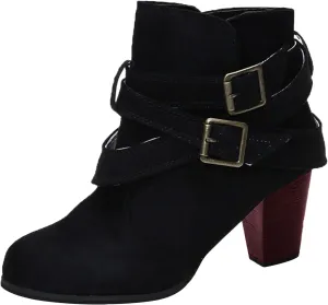 Dressy Boots Ankle for Women Fashion Women Ankle Boots Women's Chelsea Pump Ankle Boots Closed Toe Stacked Heel Booties Shoe