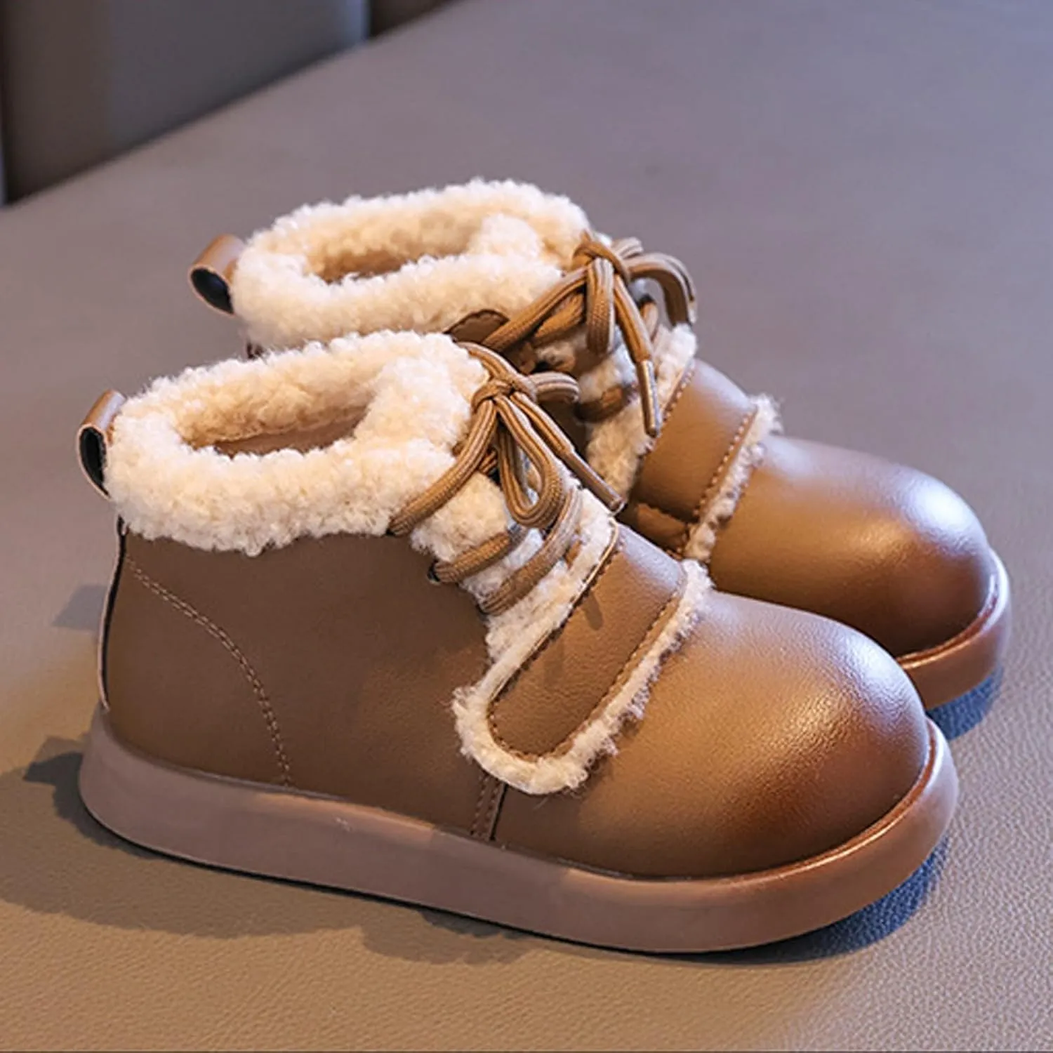 Fashion Big Kids Winter Water Proof Flat Keep Warm Snow Boots Comfortable Shoes Girls Running Shoes Size 3