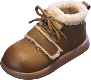 Fashion Big Kids Winter Water Proof Flat Keep Warm Snow Boots Comfortable Shoes Girls Running Shoes Size 3