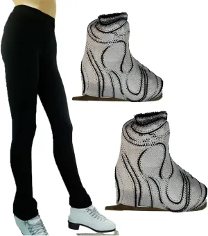 Figure Skating Practice Pants ?C Polar Fleece Thermal Black ?C Blue ?C Purple UGSP2 ice Skating Pants for Girls Women