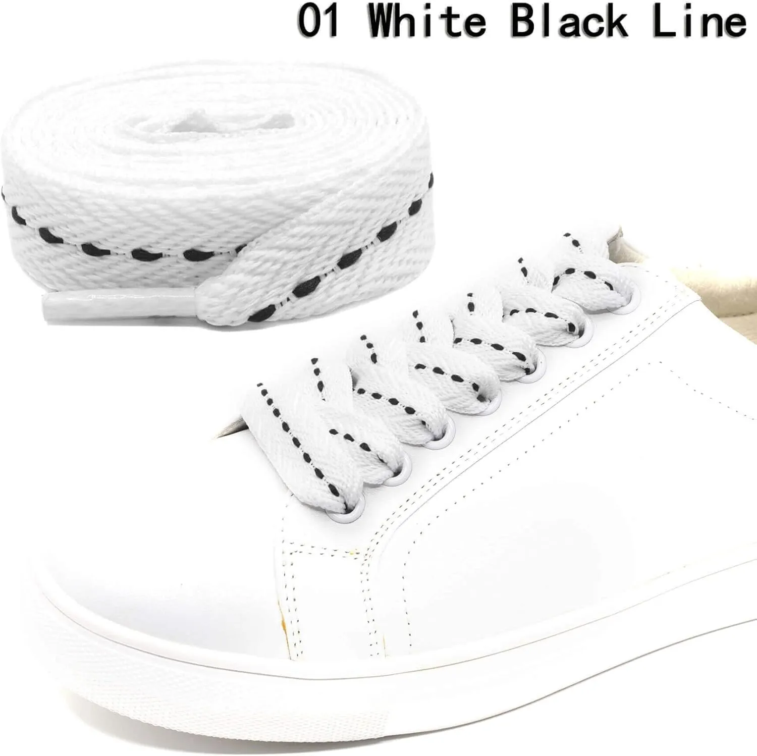 Flat Fat Sneakers Shoelaces: 2 Pair 3/5Inch Extra Wide Thick Shoe Laces