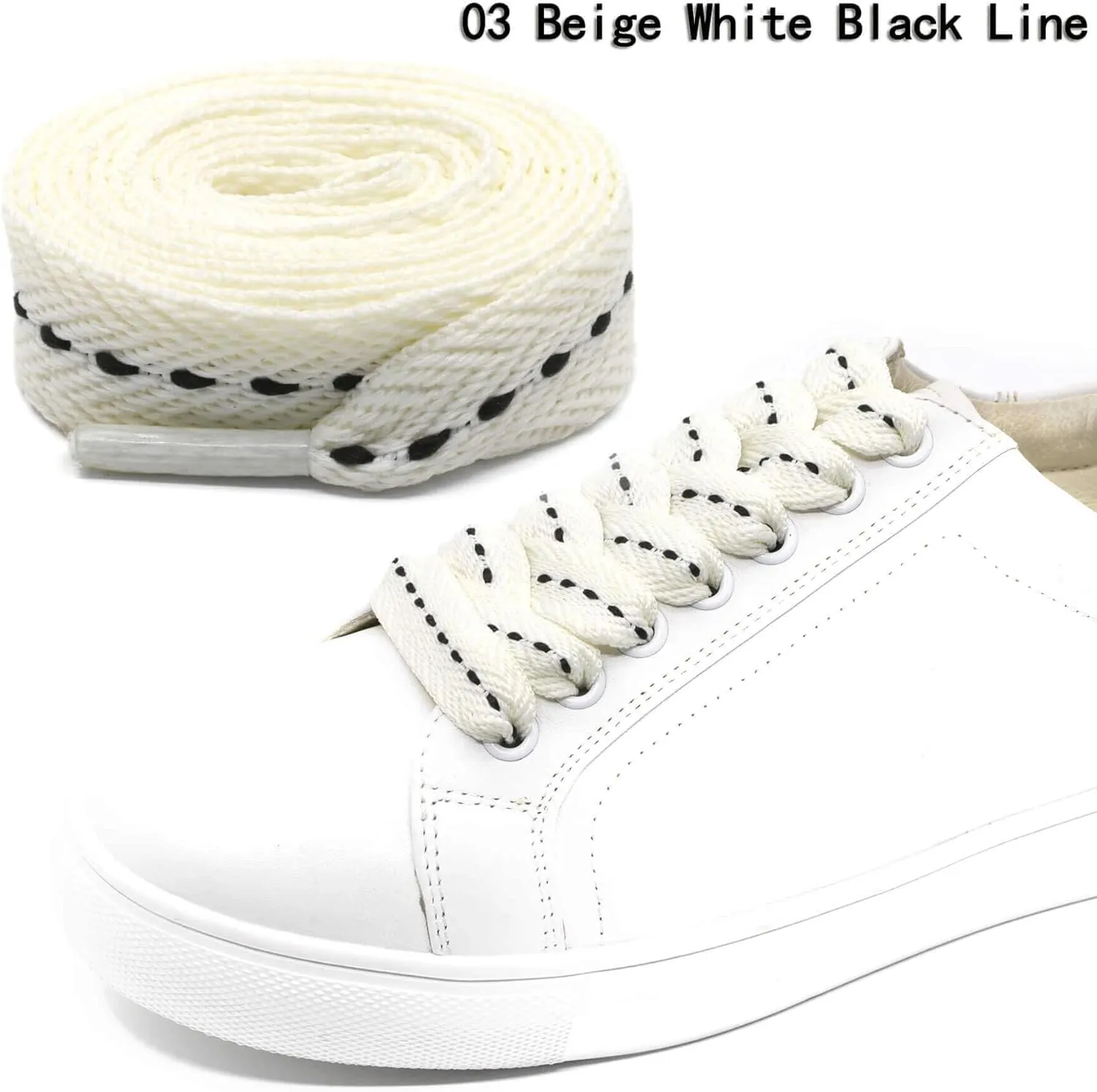 Flat Fat Sneakers Shoelaces: 2 Pair 3/5Inch Extra Wide Thick Shoe Laces