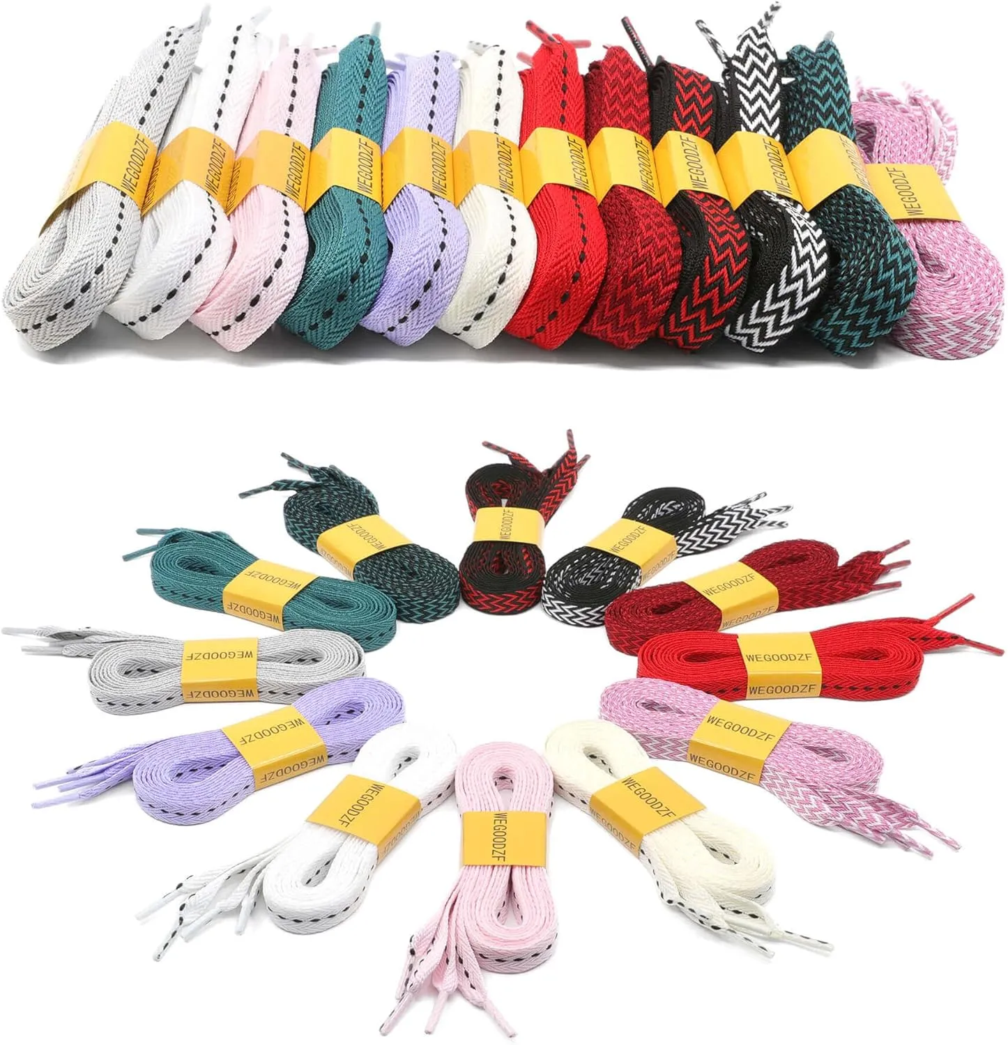 Flat Fat Sneakers Shoelaces: 2 Pair 3/5Inch Extra Wide Thick Shoe Laces