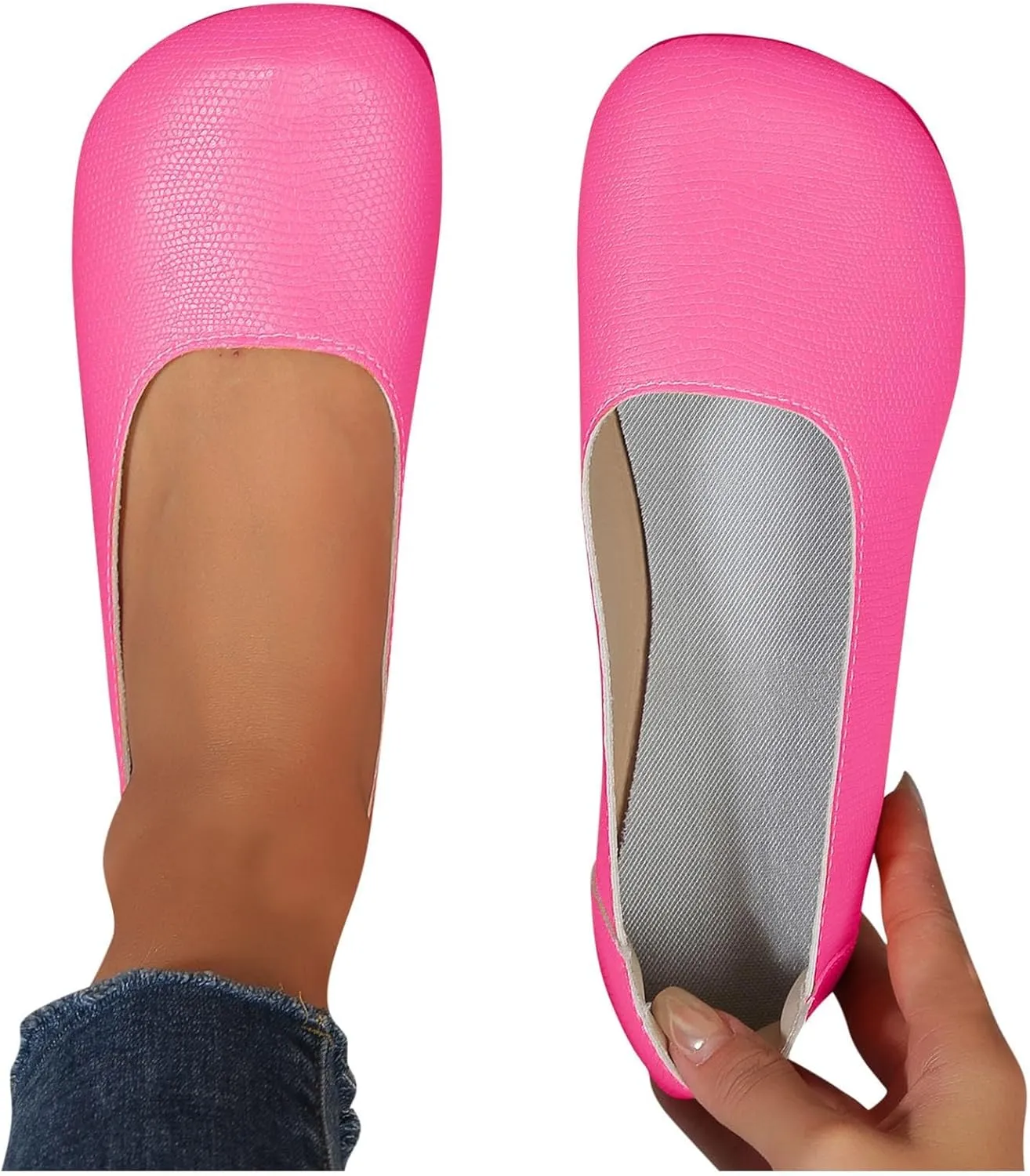 Flat Shoes for Women Round Toe Casual Loafers Comfortable Work Slip-on Shoe Lightweight Glove Ballet Flats Summer Dressy Non Slip Sandals Nurse Work Walking Sandals
