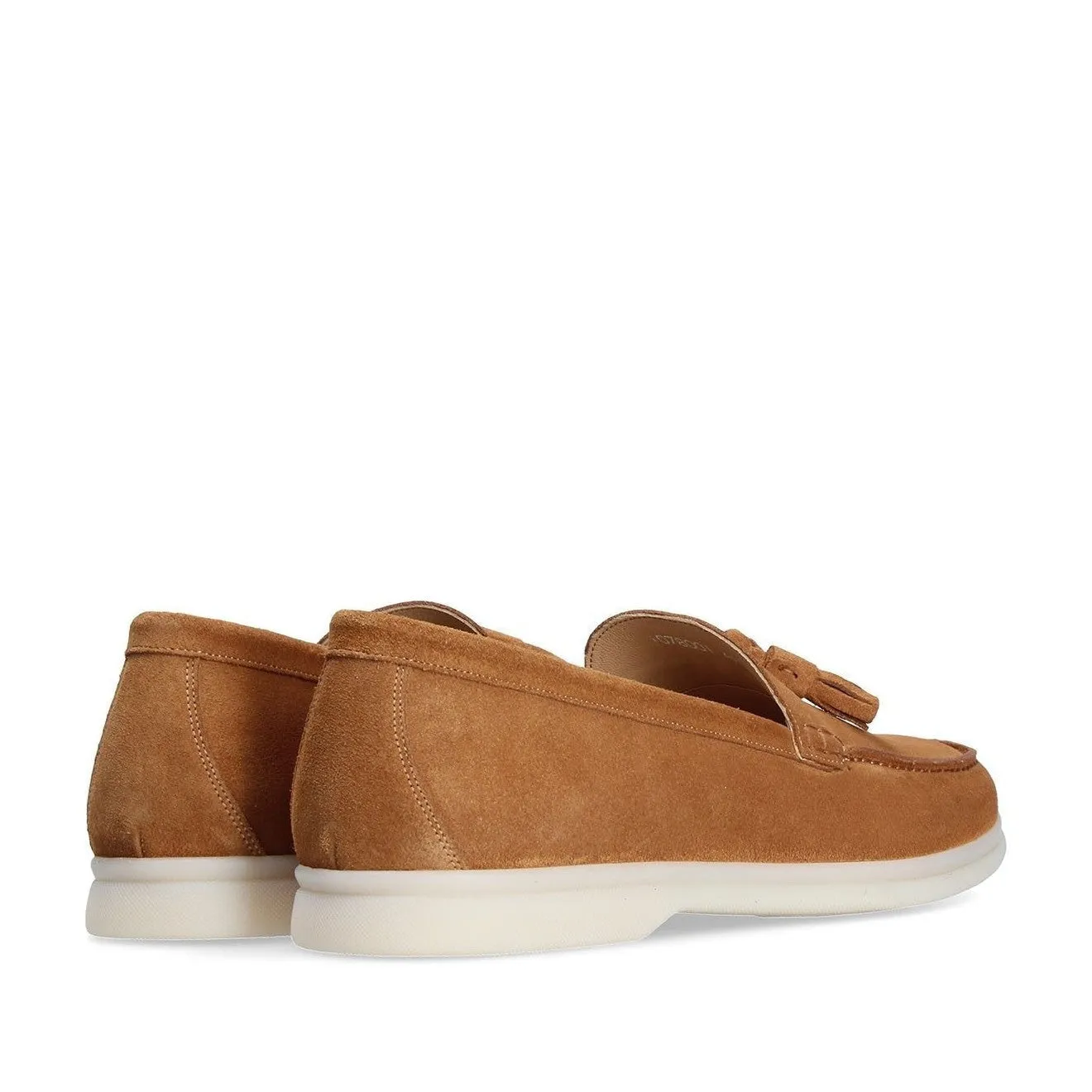 Franceschetti Amalfi Men's Shoes Light Brown Suede Leather Slip-On Tassels Sneakers (FCCT1012)