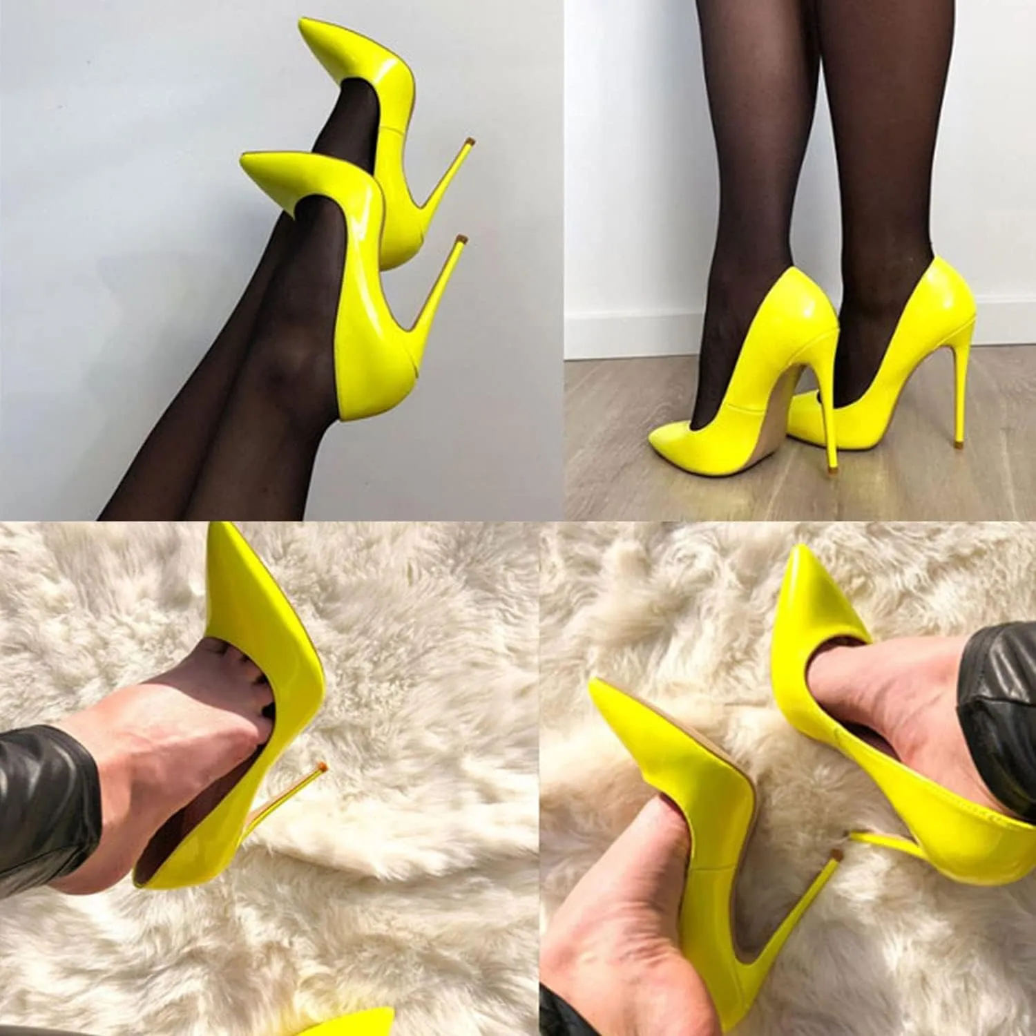 GENSHUO Women's 4.7 Inch Pumps Pointy Toe Stiletto Sexy High Heels Work Party Wedding Shoes