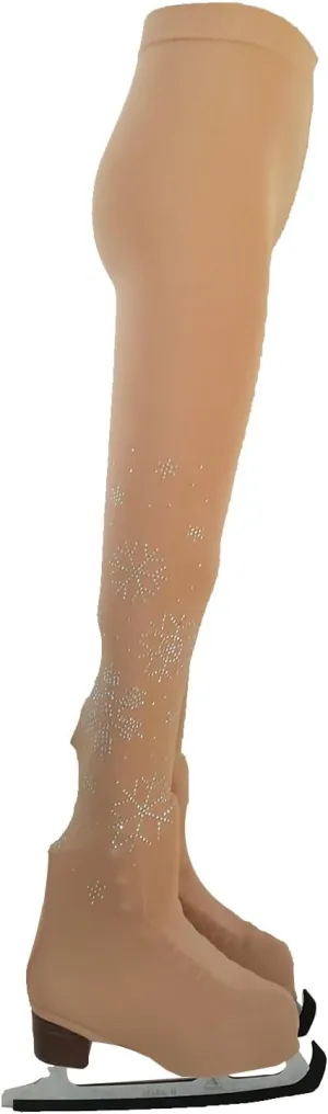 Girl's Ice Skating Training Tight Leggings with Sparkling Rhinestone Decorative Pantyhose