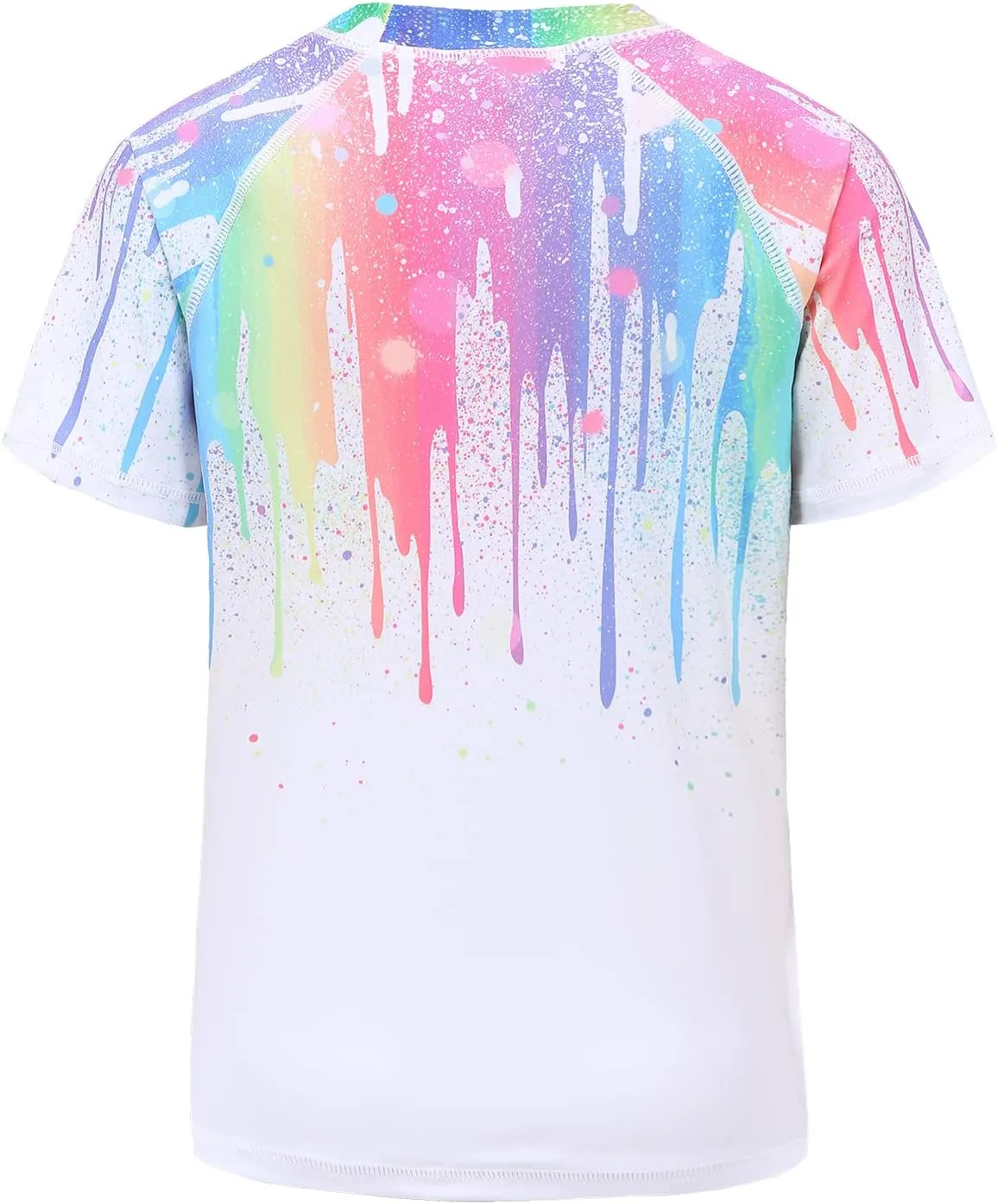 Girls Rash Guard Swimsuits Short Sleeve Swim Shirt for Kids Girls One Piece Bathing Suit Swimwear 7-16 Years