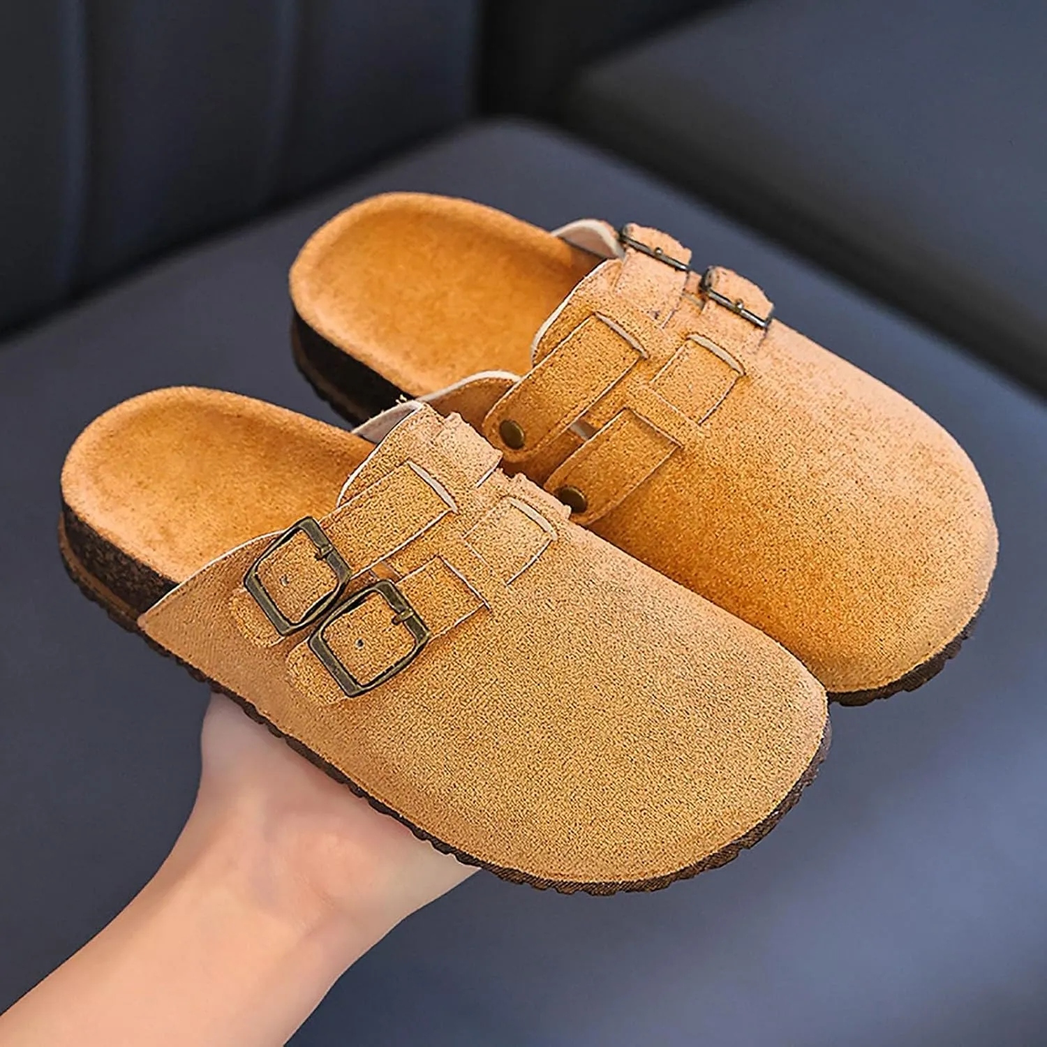 Girls Sandals Low Heel Children Slippers Children Linen Slippers Indoor Home Cotton And Linen Soft Sole
