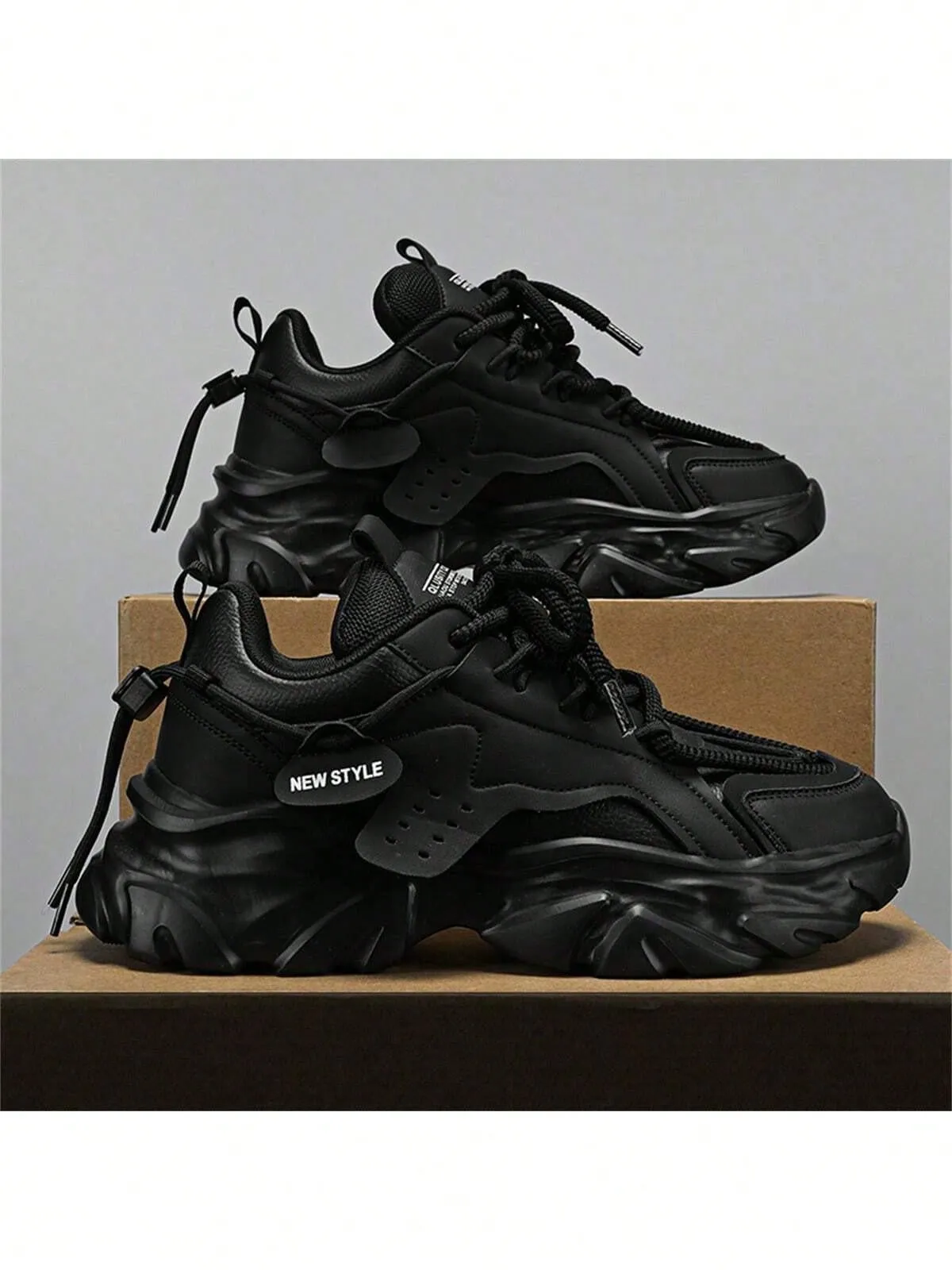 GNVA Men's Winter Trendy Casual Sports Chunky Sneakers, Slip-Resistant, Wear-Resistant, Height-Increasing, Fashionable, Shoes For Men