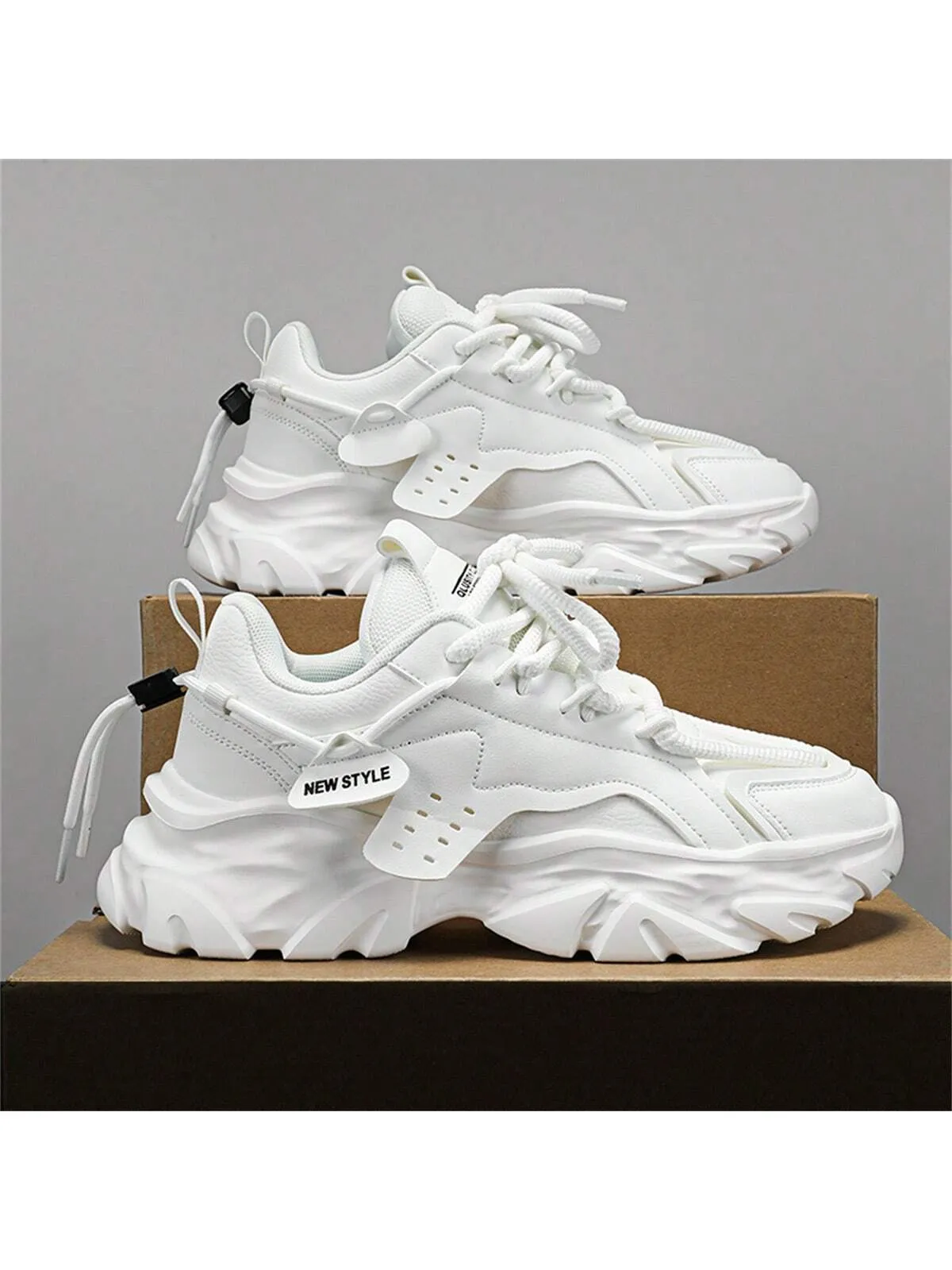 GNVA Men's Winter Trendy Casual Sports Chunky Sneakers, Slip-Resistant, Wear-Resistant, Height-Increasing, Fashionable, Shoes For Men