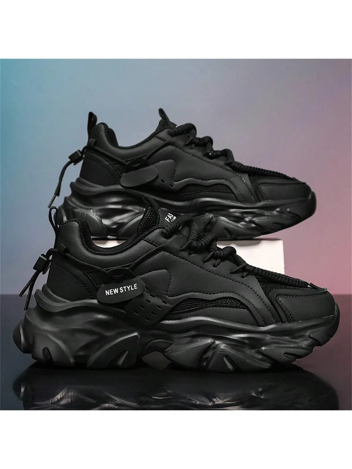 GNVA Men's Winter Trendy Casual Sports Chunky Sneakers, Slip-Resistant, Wear-Resistant, Height-Increasing, Fashionable, Shoes For Men