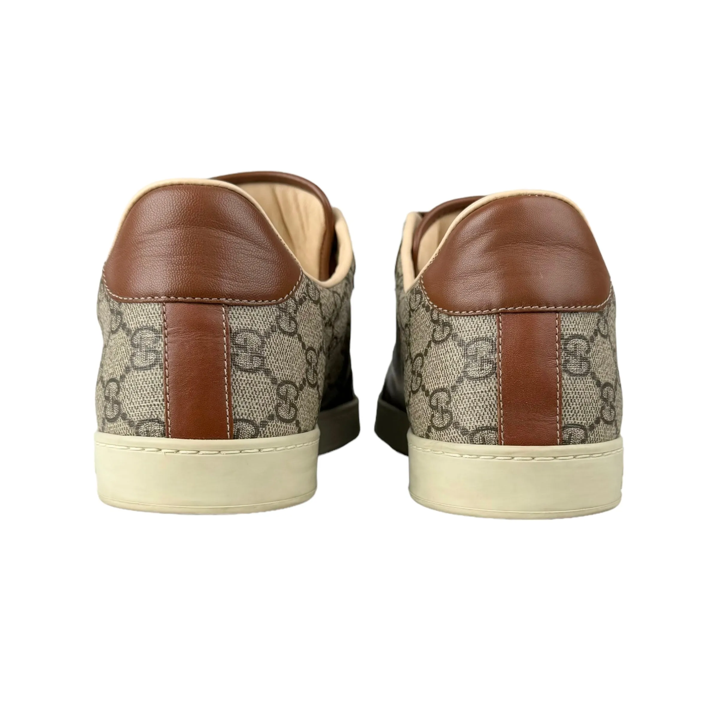 Gucci Men's GG Supreme Canvas & Brown Crocodile Trim Sneakers