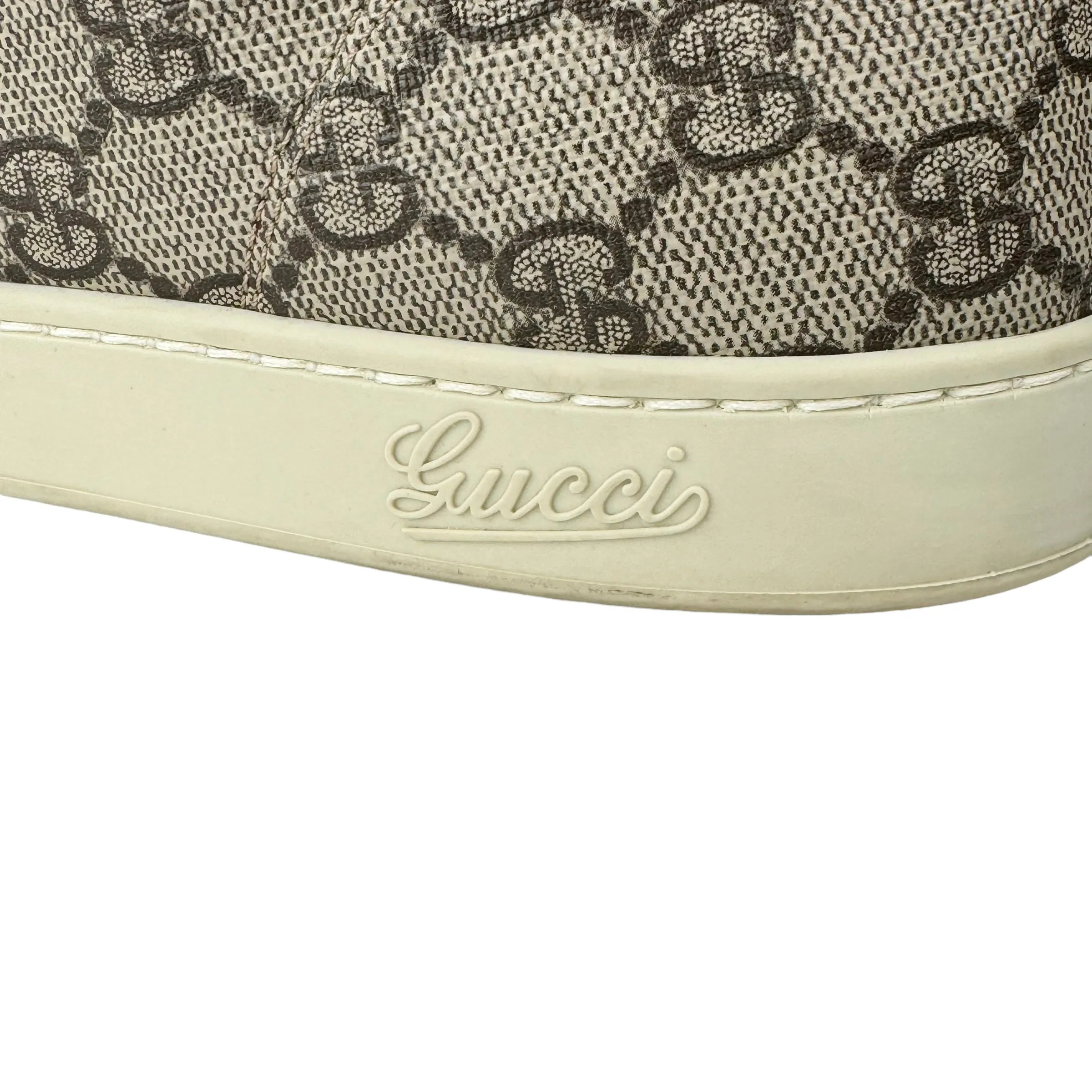 Gucci Men's GG Supreme Canvas & Brown Crocodile Trim Sneakers