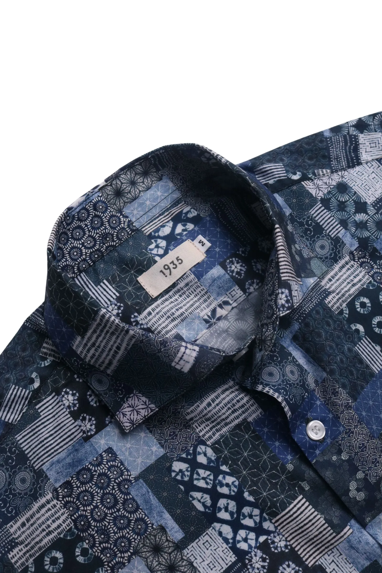 Happy Print Batik-inspired Men's Short Sleeve Shirt