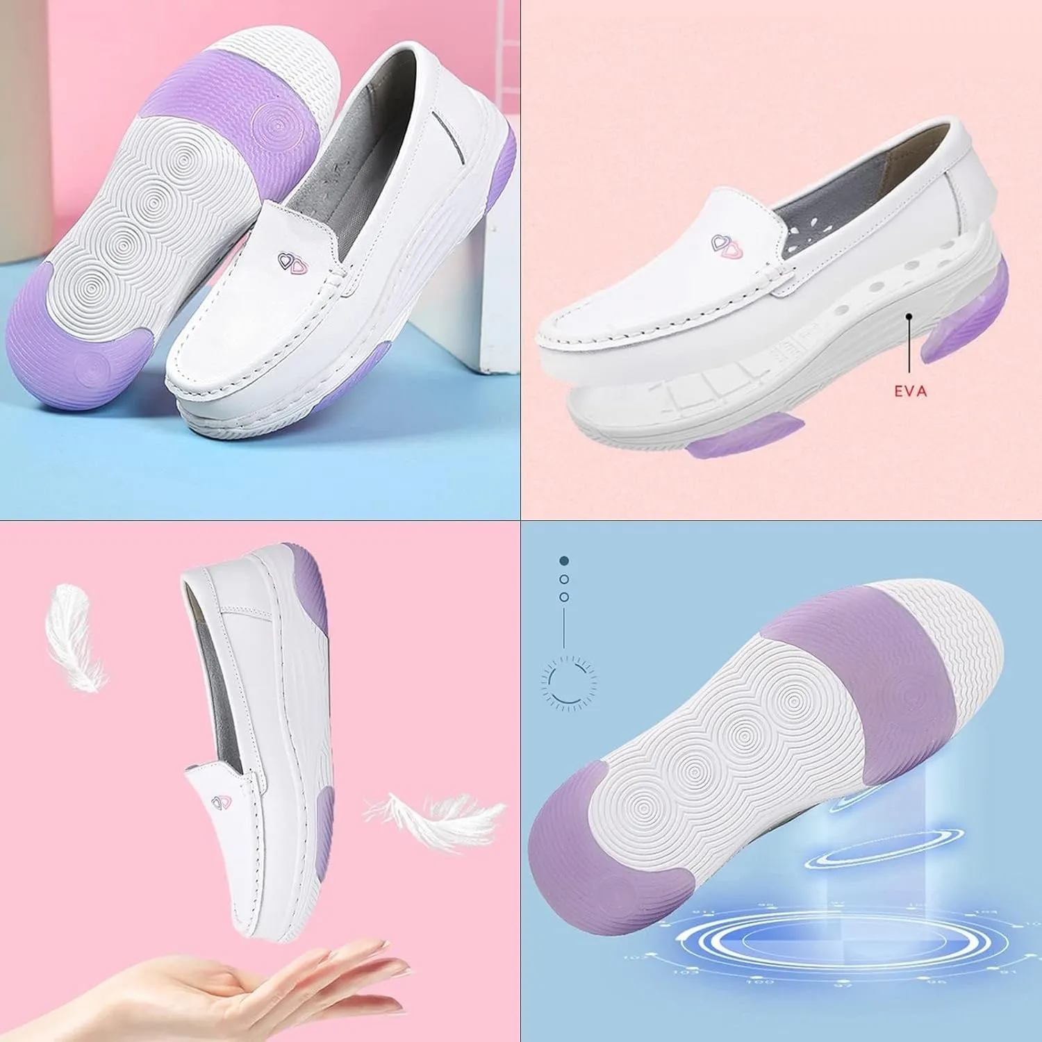 Healthcare Nursing Shoes for Women with Arch Support,Comfortable Nonslip Oil Food Service Chef Shoes,Breathable Lightweight Work Orthopedic Nurse Shoes,for Medical Workers