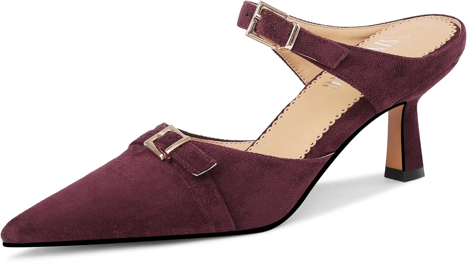 Heeled Sandals for Women Pointed Closed Toe Kitten Heels Comfortable Backless Pumps