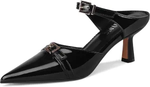 Heeled Sandals for Women Pointed Closed Toe Kitten Heels Comfortable Backless Pumps