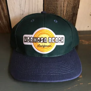 Hermosa Beach HIGH HEAT - 6 Panel Low Profile Baseball Cap with Adjustable Strap with Press Buckle - Dark Green/Navy