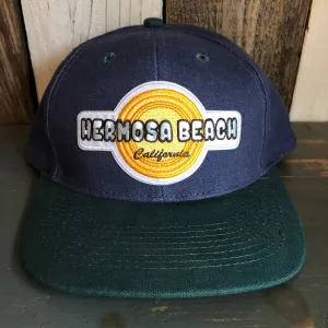 Hermosa Beach HIGH HEAT - 6 Panel Low Profile Baseball Cap with Adjustable Strap with Press Buckle - Navy/Dark Green