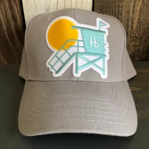 Hermosa Beach LIFEGUARD TOWER 6 Panel Mid Profile Baseball Cap - Grey