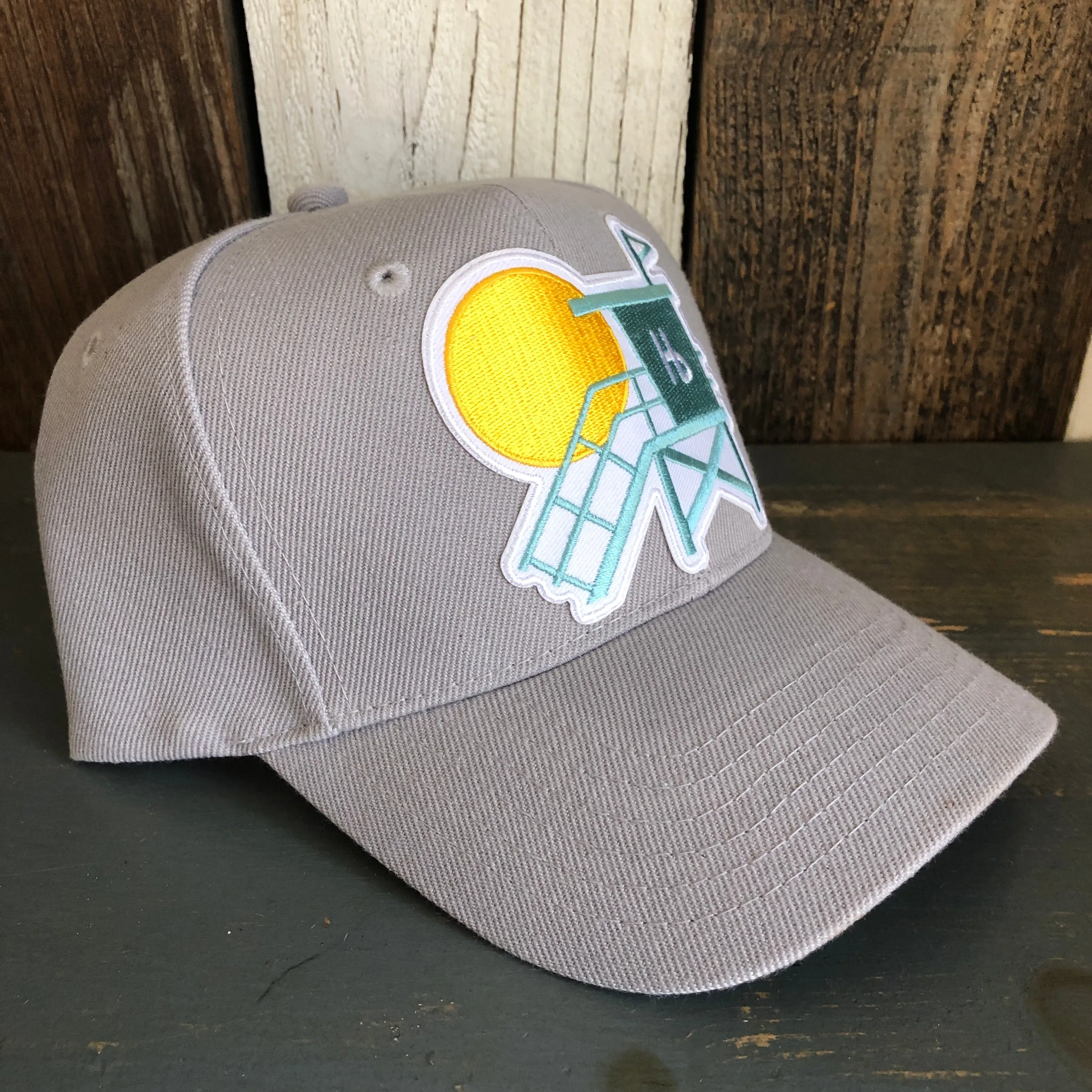 Hermosa Beach LIFEGUARD TOWER 6 Panel Mid Profile Baseball Cap - Grey