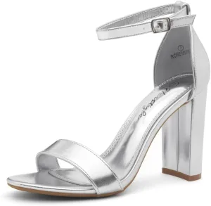 Herstyle Women??s Chunky Block Heels ?C Open Toe Ankle Strap Sandals, 3.75 Inch High Heels for Wedding, Party & Dressy Occasions ?C Comfortable Strappy Dress Shoes