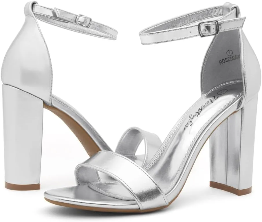 Herstyle Women??s Chunky Block Heels ?C Open Toe Ankle Strap Sandals, 3.75 Inch High Heels for Wedding, Party & Dressy Occasions ?C Comfortable Strappy Dress Shoes