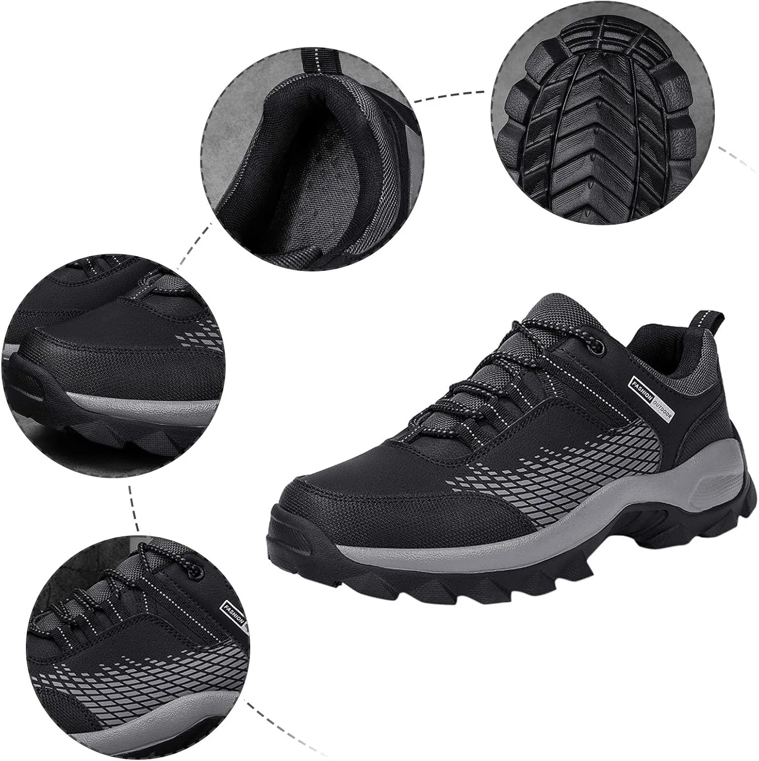 Hiking Shoes Men Work Sneakers Casual Non Slip Hiking Sneakers Outdoor Trailing Camping Trekking Shoes Tennis Walking Shoes