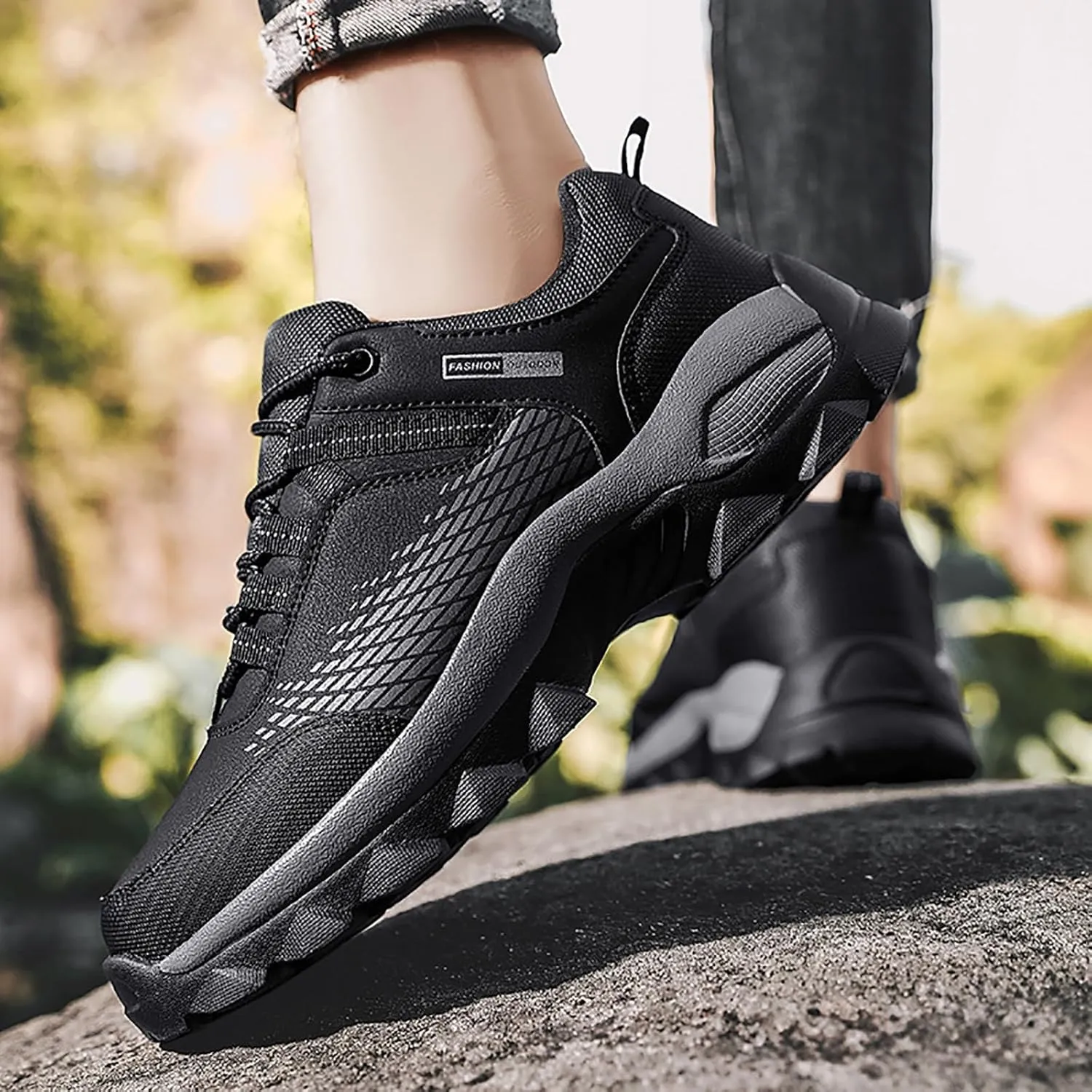 Hiking Shoes Men Work Sneakers Casual Non Slip Hiking Sneakers Outdoor Trailing Camping Trekking Shoes Tennis Walking Shoes
