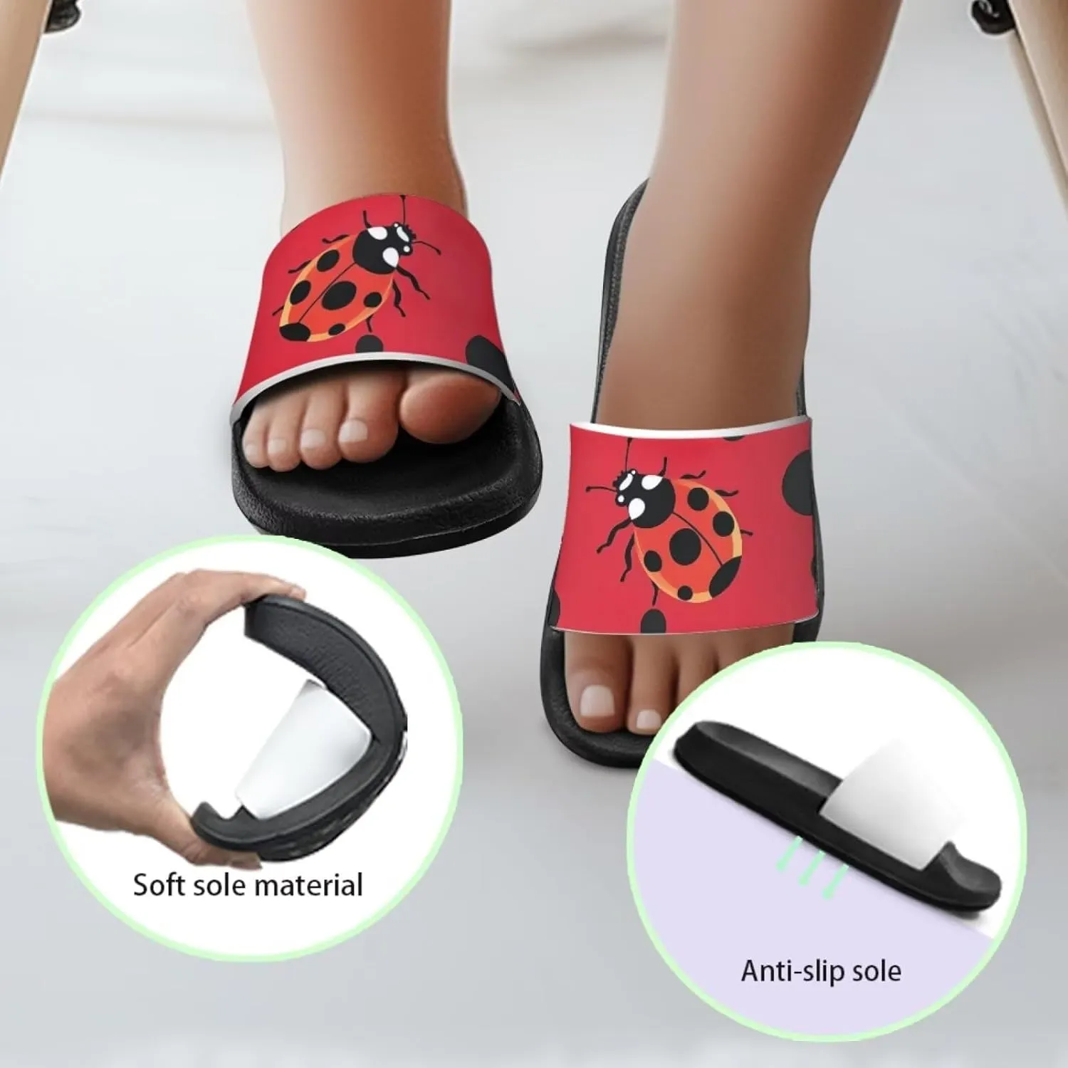 Howilath Cute Animal Print Slide Sandal for Kids Open Toe Summer Slippers EVA Sole Anti-Skid Slide Camping Hiking Shoes