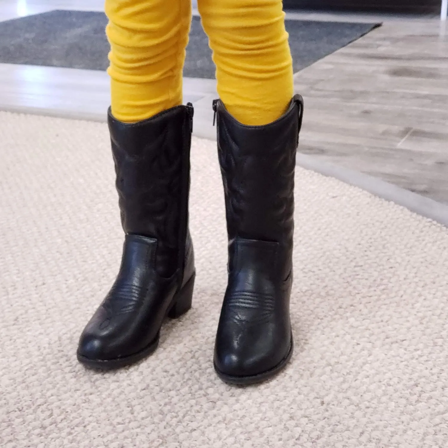 Jazam?? Little Kids' Girls Cowboy Boots - Tall Stitched Western Toddler Cowgirl Boots - Stylish and Durable Cowgirl Boots for Girls - girls cowgirl boots - botas vaqueras para ni?as