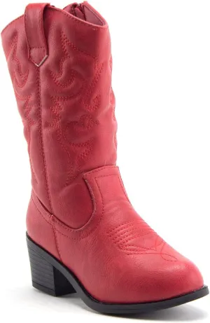 Jazam?? Little Kids' Girls Cowboy Boots - Tall Stitched Western Toddler Cowgirl Boots - Stylish and Durable Cowgirl Boots for Girls - girls cowgirl boots - botas vaqueras para ni?as