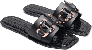 Jelly Sandals for Women Flat Slides Jellies Shoes Pool Slippers Bathroom Summer Size 11 Ladies Non Slip Plastic Dress Comfortable Slip On Beach Open Toe Quick Drying Soft
