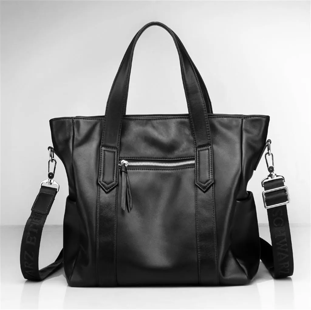 JSEIAJB Genuine Leather Men's Handbag Korean Men's Business Briefcase Layer Cowhide Computer Bag