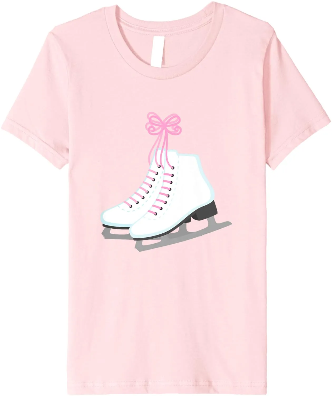 Kids Girls Ice Skates with Pink Color Shoe Laces Figure Skater Premium T-Shirt