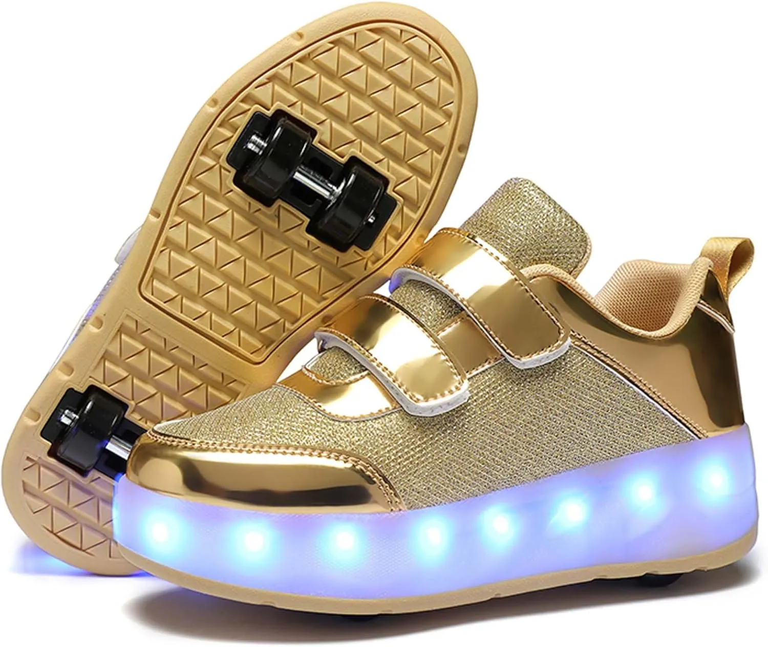Kids LED Roller Skating Shoes are Suitable for Boys Girls Light Emitting Roller Skating Sports Shoes with Detachable Wheels Rechargeable Flash Wheels