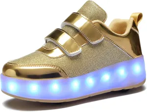 Kids LED Roller Skating Shoes are Suitable for Boys Girls Light Emitting Roller Skating Sports Shoes with Detachable Wheels Rechargeable Flash Wheels