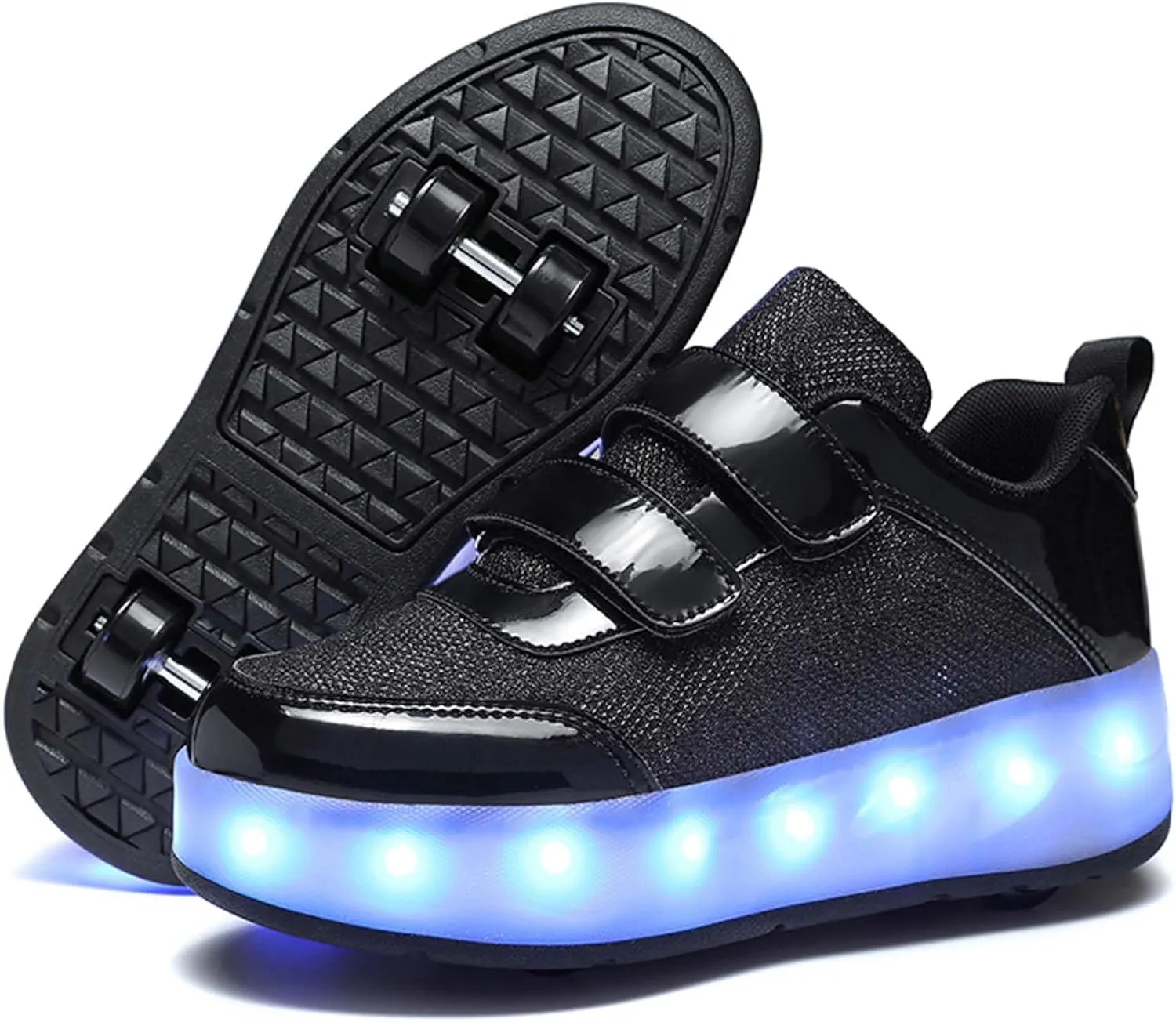 Kids LED Roller Skating Shoes are Suitable for Boys Girls Light Emitting Roller Skating Sports Shoes with Detachable Wheels Rechargeable Flash Wheels