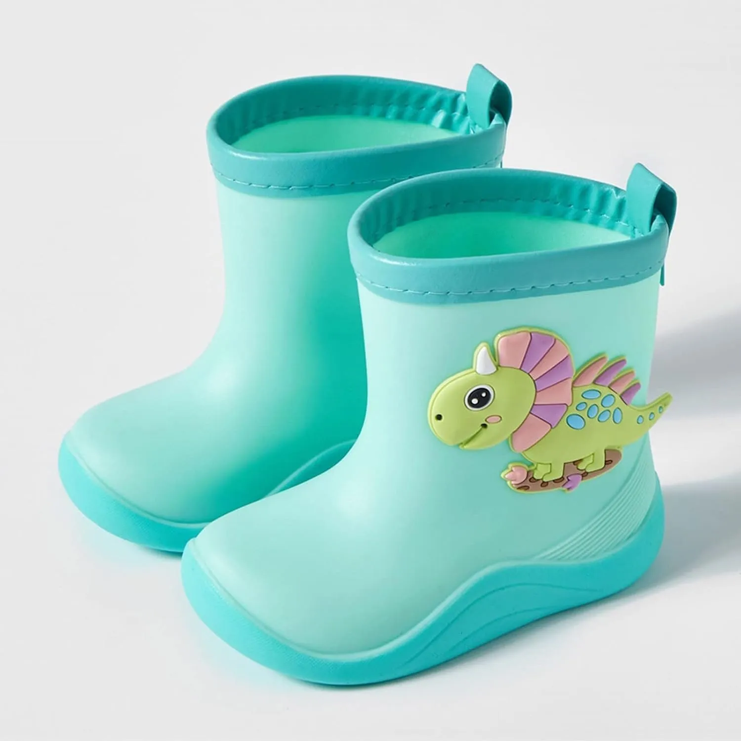 Kids Rain Boots Toddler Cute Cartoon Rain Shoes Infant Waterproof Rubber Mud Boots for Girls Boys with Newborn Booties