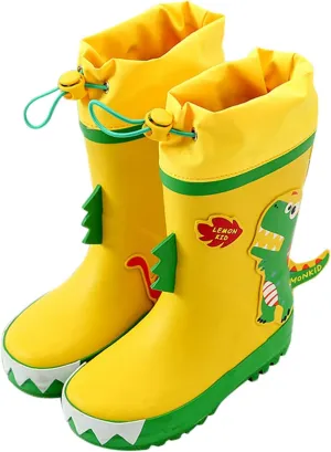 Kids Rain Boots Unisex Children Waterproof Rubber Boots Dinosaur Toddler Rain Shoes Non Slip for Boys and Baby Booties