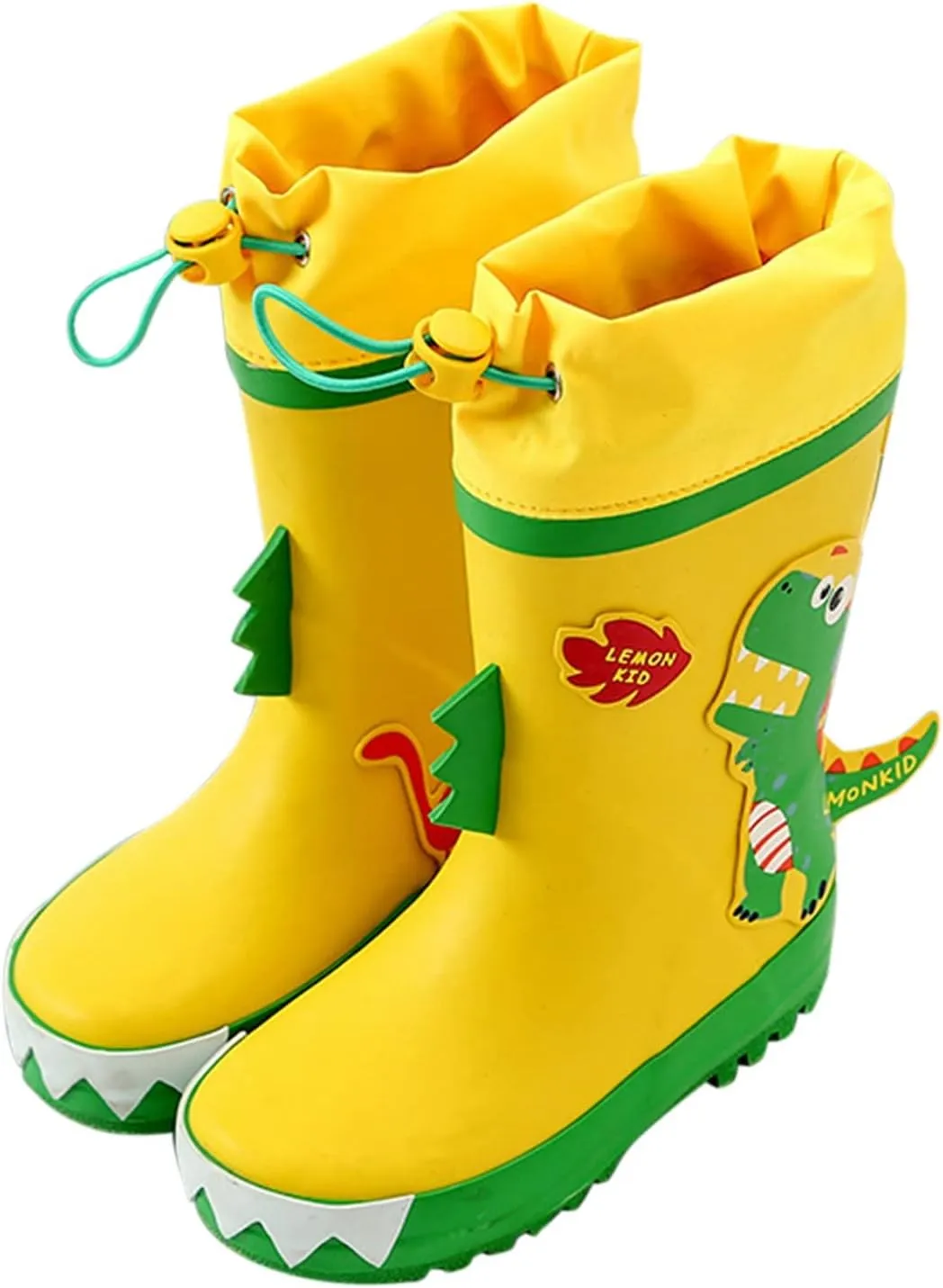 Kids Rain Boots Unisex Children Waterproof Rubber Boots Dinosaur Toddler Rain Shoes Non Slip for Boys and Baby Booties