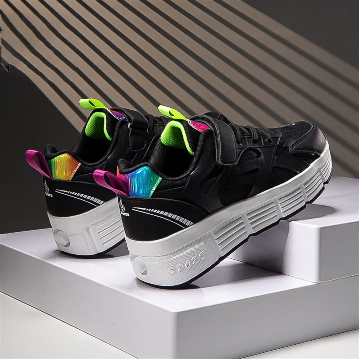 Kids Roller Skate Shoes Automatic Retrectable Technical Skateboarding Skates Multisport Running Sneakers for Boys Girls and Teen Outdoor