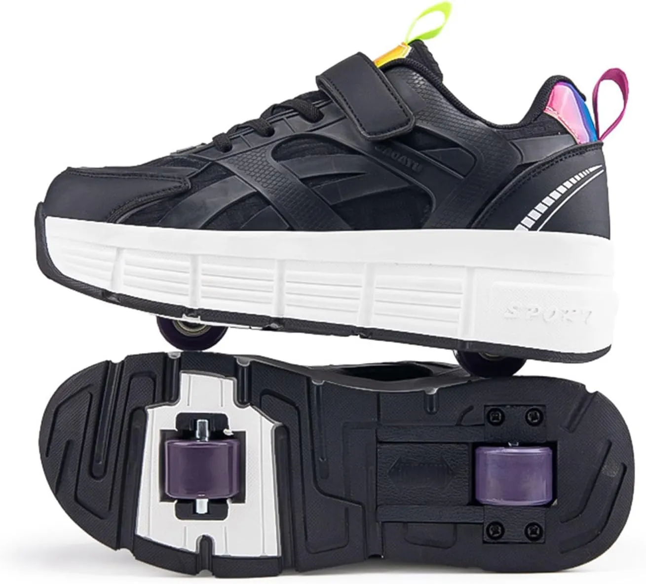 Kids Roller Skate Shoes Automatic Retrectable Technical Skateboarding Skates Multisport Running Sneakers for Boys Girls and Teen Outdoor